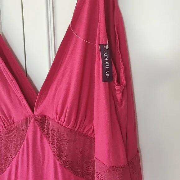 NWT Adore Me Dark Pink Elegant Pink Women's Nightgown Nightie XL - Picture 3 of 9